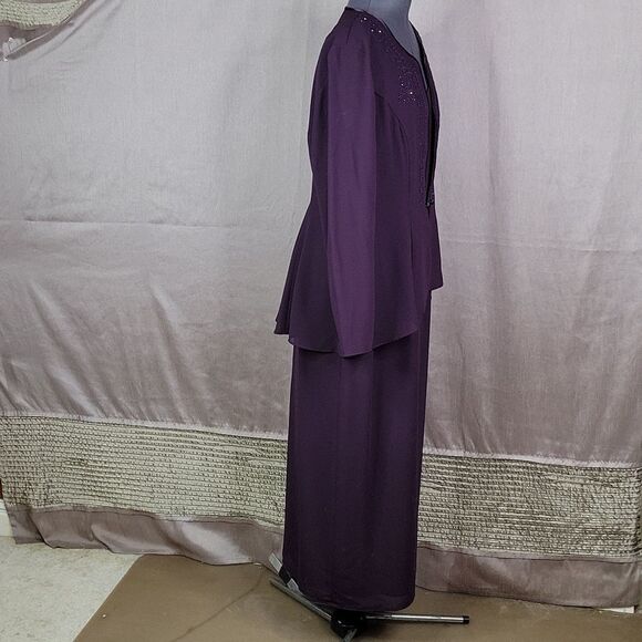 R&M RICHARDS BY KAREN KWONG 2PC Dress and Jacket Evening Wear 12P - Picture 6 of 14